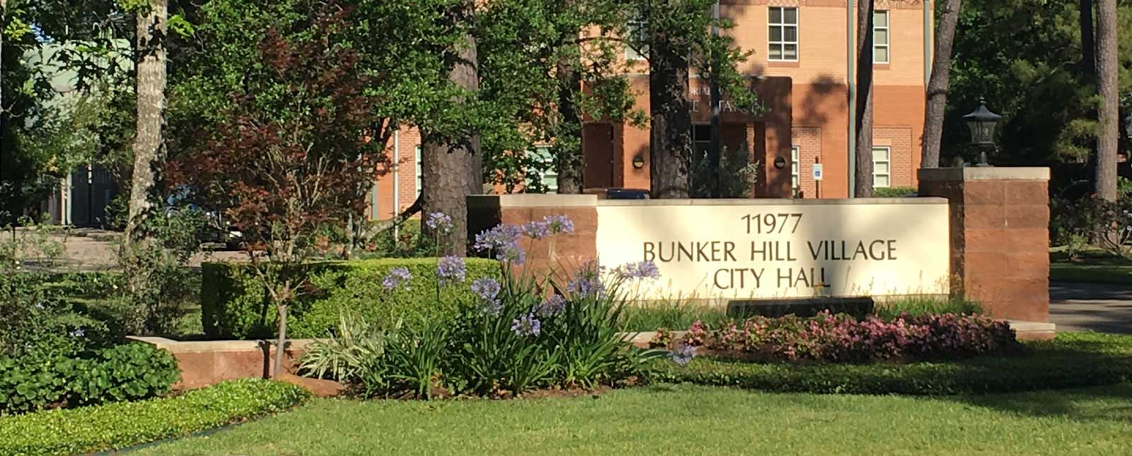City of Bunker Hill Village City Hall sign
