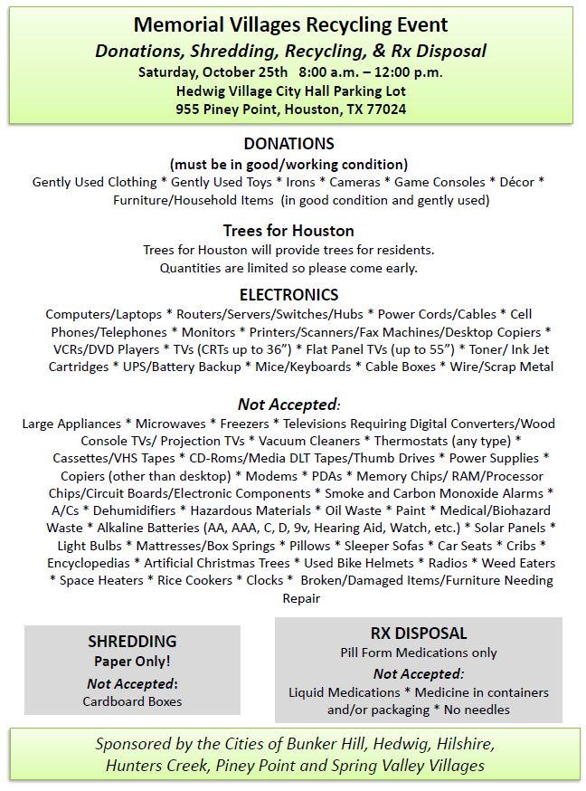 Reuse Shred Rx Disposal 10 25 2025